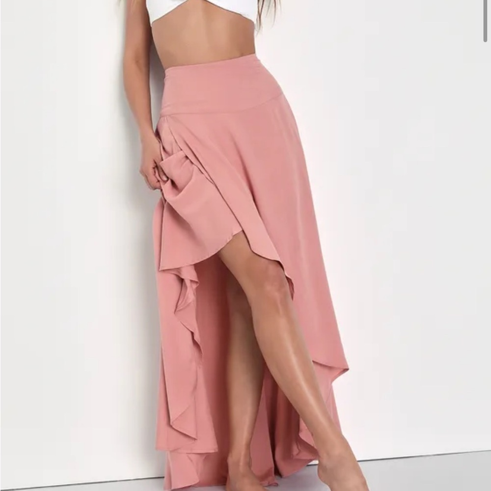O'Neill Pink Asymmetrical Wrap Maxi Skirt